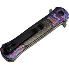 Renas Store Çakı Mor 22 cm Yarı Otomatik , Kemerlikli