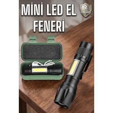 Taşınabilir Şarjlı LED Işıldak & Zoomlu Metal El Feneri