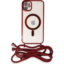 Renas Store Iphone 11 Kılıf Divo Askılı Magsafe Kapak - Kırmızı