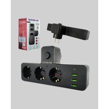 Zero Land Semeglbl Anahtarlı Çoklu Priz 3 USB 1 Type-C Hızlı Şarj Destekli