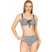 Endeep Kadın Balenli Destekli Büyük Beden Yüksek Bel Bikini Takımı