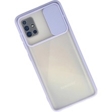 Renas Store Galaxy A71 Kılıf Palm Buzlu Kamera Sürgülü Silikon - Lila