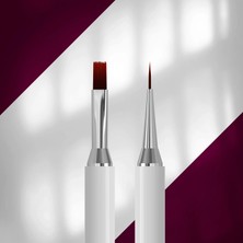 Staleks Exclusive Çift Uçlu Sentetik Nail Art Fırçası 10-10MM Manyetik Kapaklı Nbx-08/03