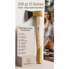 Ahşap Saplı Kamp Baltası 500 gr Profesyonel Nacak Kırılmaz Saplı Odun Kesme ve Yarma Baltası