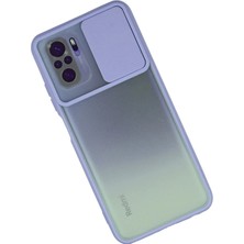 Renas Store Redmi Note 10 Kılıf Palm Buzlu Kamera Sürgülü Silikon - Lila