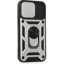 Renas Store Iphone 12 Mini Kılıf Pars Lens Yüzüklü Silikon - Gümüş