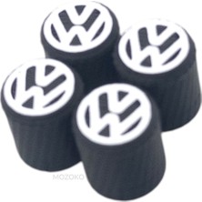 MOZOKO 4 Adet Volkswagen Logolu Siyah Plastik Lastik Sibop Kapağı Uyumlu Set