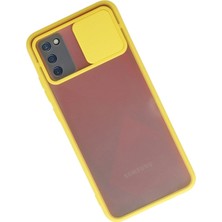 Renas Store Galaxy A02S Kılıf Palm Buzlu Kamera Sürgülü Silikon - Sarı