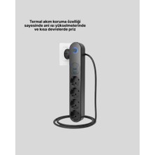 Zero Land Semeglbl Akım Korumalı Çoklu Priz 4’lü 2 USB 1 Type-C 2500W Güçlü Tasarım