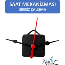 Akraz Art Design Duvar Saat Mekanizması 1 Adet 10 mm Şaft Sessiz Saat Motoru Akrep Yelkovan Okul Deney Saat Yapımı