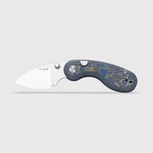 Kizer Microbe™ | Kizer Button Liner Lock™ | Micarta With Vortex Pattern | 14C28N | Kizerv™ 2742A6