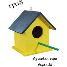 Değerli Hobi Ahşap Kuş Yuvası Kuş Evi Vernikli Kancalı 13x18  cm