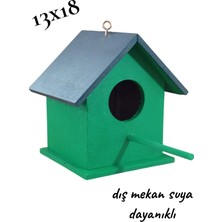Değerli Hobi Ahşap Kuş Yuvası Kuş Evi Vernikli 13x18  cm