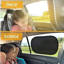AyrStore Araç Arka Yan Cam Güneşlik Vantuzlu Oto Perde Seti Araç Perdesi (2 Adet)