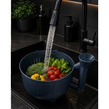 Senka Mey Ithalat® Çok Amaçlı Sebze ve Meyve Temizleme Kabı Pratik Süzgeçli Yapı