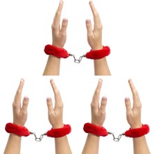 AyrStore Do It - Tüylü Kelepçe, Fantezi Kelepçesi, Metal Anahtarlı Kelepçe (3 Paketi)
