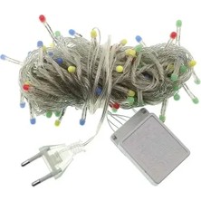 TeknoKapsül 10M 100 LED Damla Uçlu Kırmızı Işık Şeffaf Kablo