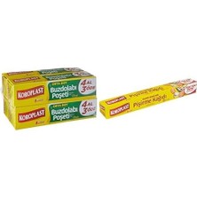 AyrStore Orta Boy 80'li 4 Al 3 Öde Buzdolabı Poşeti (4 x 20 Adet) ve Hazır Kesilmiş 16 Adet Pişirme Kağıdı (1 x 16 Adet)