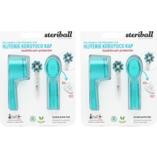 AyrStore Sterıball Şarjlı ve Pilli Diş Fırçaları Için Hijyenik Diş Fırçası Koruma Kabı-2'li Turkuaz x 2 (2 Paketi)
