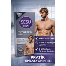 TeknoKapsül Sesu Men Tüy Dökücü Krem 200 ml Maxi Boy Erkekler Için Hızlı Etkili Depilasyon Kremi