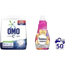 AyrStore Oxygen Toz Çamaşır Deterjanı Beyazlar Için, 4.5 Kg(1) Yumoş Uzman Konsantre Çamaşır Yumuşatıcısı Renk Koruma Kalıcı Koku 50 Yıkama (1 x 1200 Ml)(2)