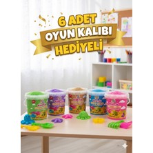 MİNİ BLOX Doğal Kinetik Oyun Kumu 5 Renk 5X500GR 2,5kg (6 Adet Oyun Kalıbı Hediyeli)