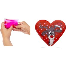 AyrStore Kalpli Geyikli Cep Sobası,el Isıtıcı, Su Torbası Pvc Kırmızı 9cm