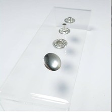 AyrStore Çıtçıt 10 mm Kendin Yap Kiti, Cüzdan, Giyim, Çanta, Deri Için Çekiçle Uygulama Aparatları ve Gümüş Renk 15 Adet Vt2 Çıtçıt Düğme Takım-Paslanmaz Pirinç