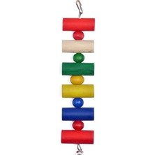 AyrStore Zilli Renkli Ahşap Kuş Oyuncağı 15 cm