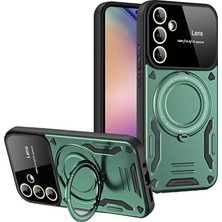 Renas Store Galaxy S24 Fe Kılıf Joy Lens Standlı Kapak - Koyu Yeşil
