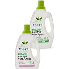 AyrStore Ecos3 Organik Sıvı Çamaşır Deterjanı 750ML+ Çamaşır Yumuşatıcı 750ML 2'li Set