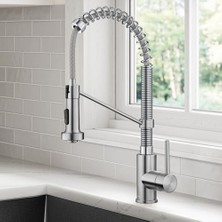 AyrStore KPF-1610SSCH Bolden 45,7 cm Ticari Mutfak Armatürü, Çift Fonksiyonlu, Uzatılabilir Püskürtme Başlığı, Tüm Brite Kaplama, Paslanmaz Çelik/krom