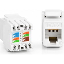 MN6 MN117C RJ45 Cat6 Keystone Jack Şase Priz Modülü 180 Derece Ağ Ethernet Bağlantı Konnektörü