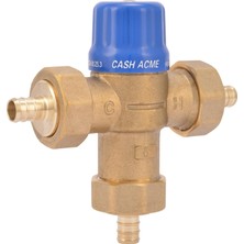 AyrStore Cash Acme Barb Bağlantıları ve Integral Kontrolleri ile 1/2 Inç HG110 Sıkma Termostatik Karıştırma Vanası, Pirinç Tesisat Montajı, 24506