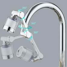 AyrStore 1080 Derece Dönebilen Robotik Kol Musluk Başlığı, Krom Kaplama, Modern, Lavabo Uzatma Aparatı (Filtreli 1080)