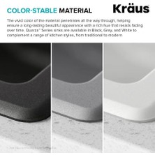 AyrStore KGD-410B 24 2/5" Çift Montajlı Tek Kase Siyah Oniks Granit Mutfak Evyesi