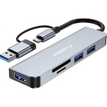 AyrStore Usb-C Hub 5 In 1 Alüminyum Type C Hub Multiport Adaptör