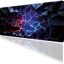 AyrStore Dijital Art Temalı Oyun Gaming Klavye Mouse Pad Masa Matı 70X30CM Kaymaz Kauçuk Taban Dikişli Kenar