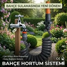 Plasyay Spiral Sulama Hortumu ve Ayarlı Lans Seti Yerli 3.5 m