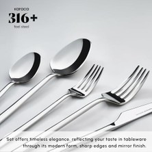 AyrStore 316 Premium Stark Platin 12 Kişilik 84 Parça Çatal Kaşık Bıçak Takımı