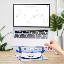 AyrStore Dizüstü Bilgisayar Standı, Ayarlanabilir Yükseklik, Soğutucu Fanlı, Alüminyum, Gümüş, 10-15 Inç, Çift Fanlı