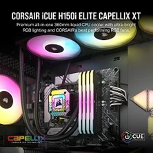AyrStore Icue H115I Capellıx Xt Cpu Sıvı Soğutucu - Iki Fan AF140 Rgb - 280 mm Radyatör - Intel® Lga 1700, 1200, 115X, 2066, Amd® Am5, Am4 - Siyah