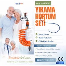 Plasyay Spiral Balkon Wc Banyo Veranda Yıkama Hortum Seti 110 Cm