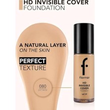AyrStore Invisible Cover Hd Hafif Yapılı & Yarı Parlak Bitişli SPF30 Fondöten 080 Sft Beıge