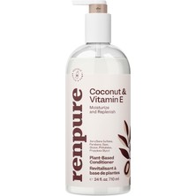 AyrStore Renpure Bitki Bazlı Hindistan Cevizi ve E Vitamini Nemlendirir ve Yenileyici Saç Kremi - Kuru, Cansız Saçlar Için Ideal - Saçları Ipeksi ve Pürüzsüz Bırakır - Paraben Içermez - Geri Dönüşümlü, Pompa