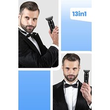 AyrStore Goldmaster Saç Sakal Vücut Tıraş Makinesi 13 In 1 Standlı Full Adaptörlü Erkek Bakım Seti