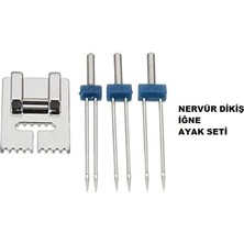 AyrStore Nervür Çiftli Ev Tipi Dikiş Nervür Dikme Iğne ve Ayak Seti