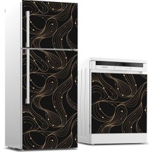 AyrStore Buzdolabı ve Bulaşık Makinası Beyaz Eşya Kaplama Siyah Çizgiler