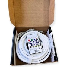 AyrStore Neon LED 5 Metre Şerit Seti, USB 5V Akıllı Rgb Şerit Led, Mobil Uygulama ve Kumandalı, Müziğe Duyarlı Ses Sensörlü, Su Geçirmez IP65, Oda Dekorasyon Aydınlatma ve Tv Ünite Arkası