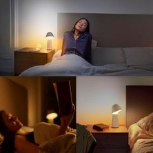 AyrStore Hue Twilight Akıllı Uyku ve Uyandırma Masa Lambası, Beyaz ve Renkli Işık, Bluetooth Uyumlu, Alexa, & Assistant ile Sesli Kontrol, Beyaz